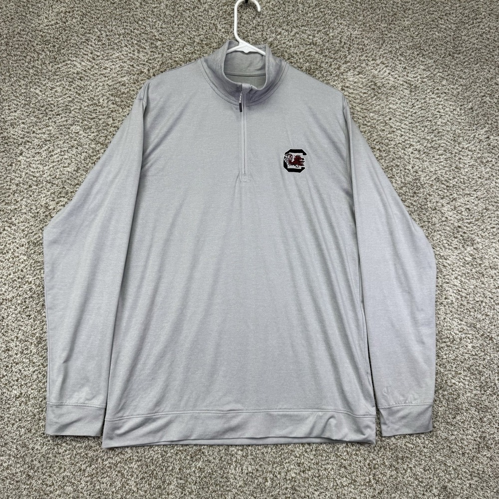USC Gamecocks Quarter Zip Pillover Men's Size Medium Gray Performance Stretch